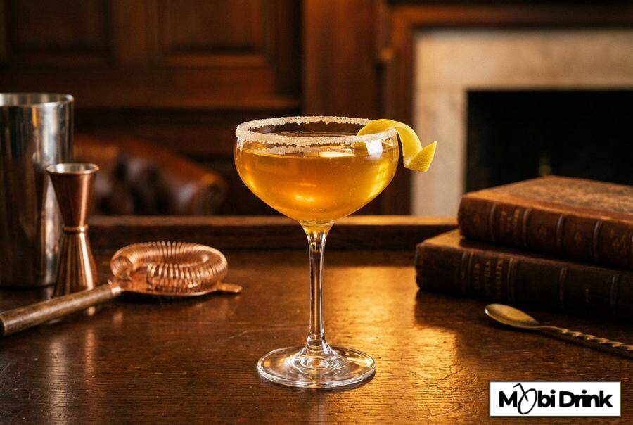 Drink Sidecar na bazie koniaku w kieliszku