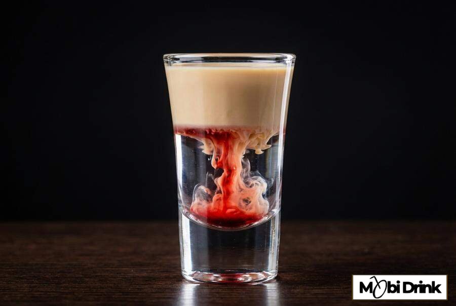 Warstwowy drink Slippery Nipple z grenadyną