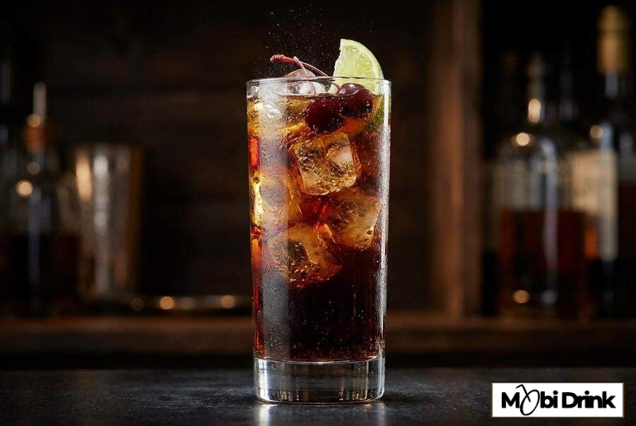 Prosty drink Soplica Wiśniowa z colą i limonką