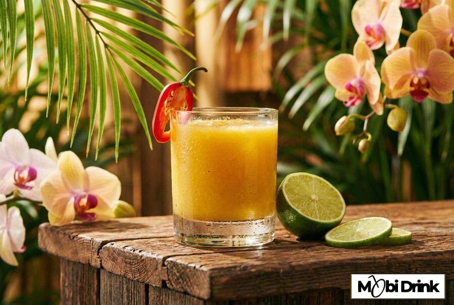 Pikantny drink z mango i chili bez alkoholu.