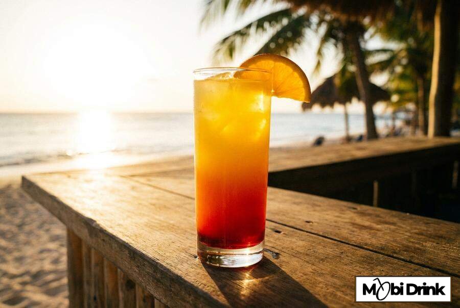 Kolorowy drink Tequila Sunrise z gradientem
