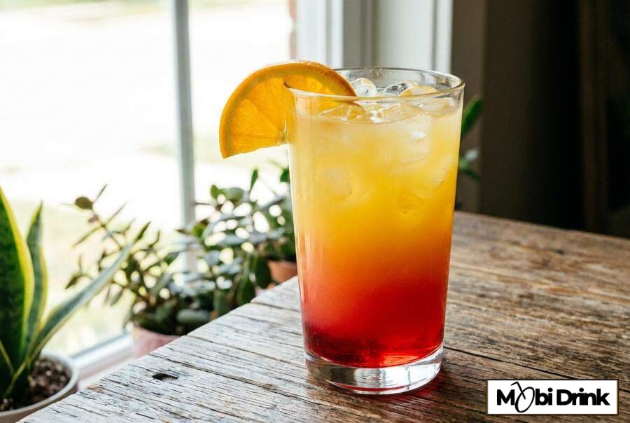 Koktajl Tequila Sunrise z czerwoną warstwą
