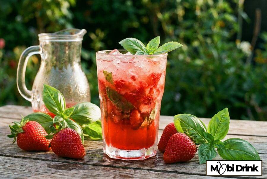 Truskawkowy drink z ginem i bazylią