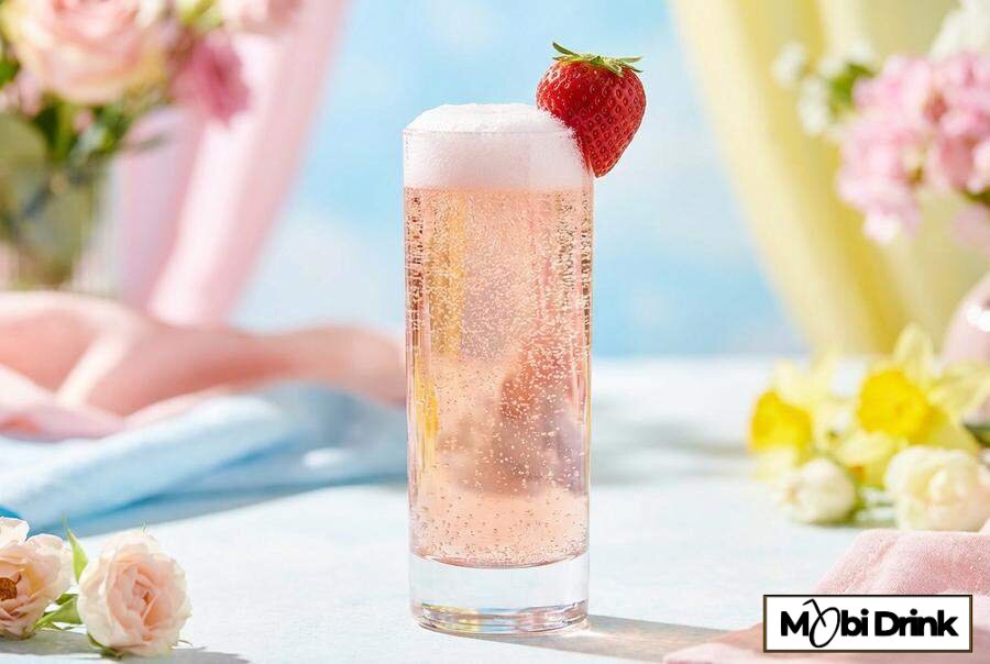 Orzeźwiający Truskawkowy Gin Fizz w wysokiej szklance