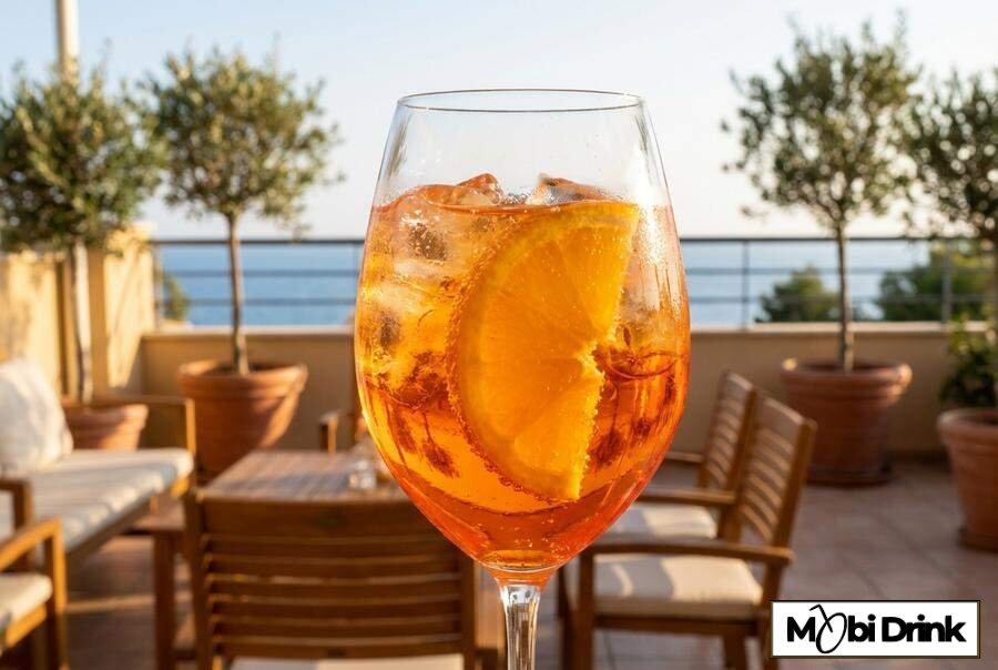 Pomarańczowy drink virgin aperol spritz