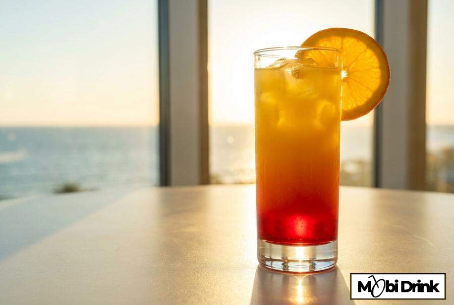 Kolorowy drink vodka sunrise z grenadyną