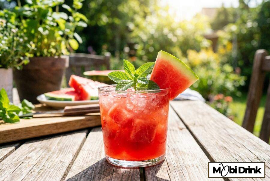 Arbuzowy drink z ginem i miętą