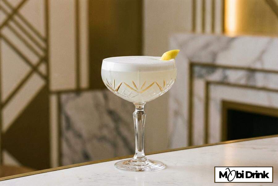 Biały drink White Lady z pianką w kieliszku