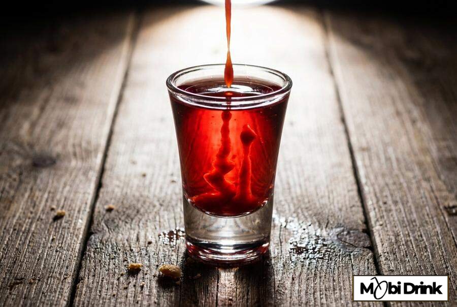 Pikantny shot wściekły wiśniak z tabasco