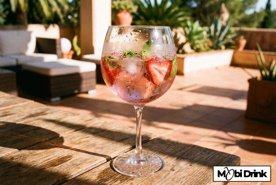 Letni Żubrówka Rose Spritz z truskawkami