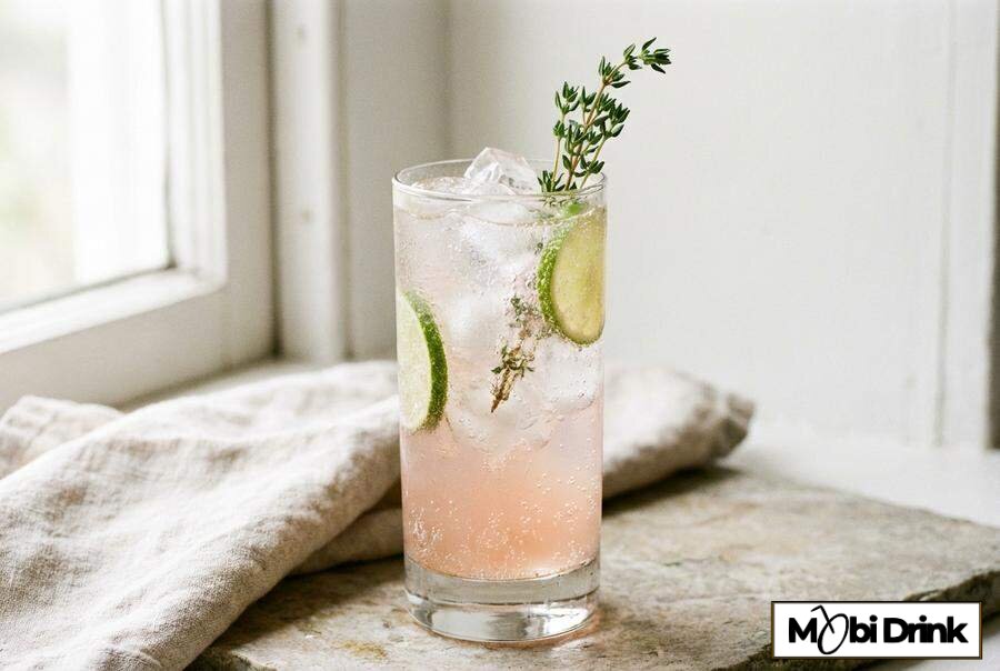 Orzeźwiający drink Żubrówka Rose Tonic z limonką